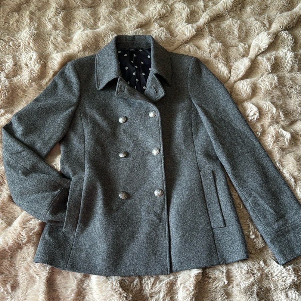 Brooks Brothers Grey Wool Dress Coat